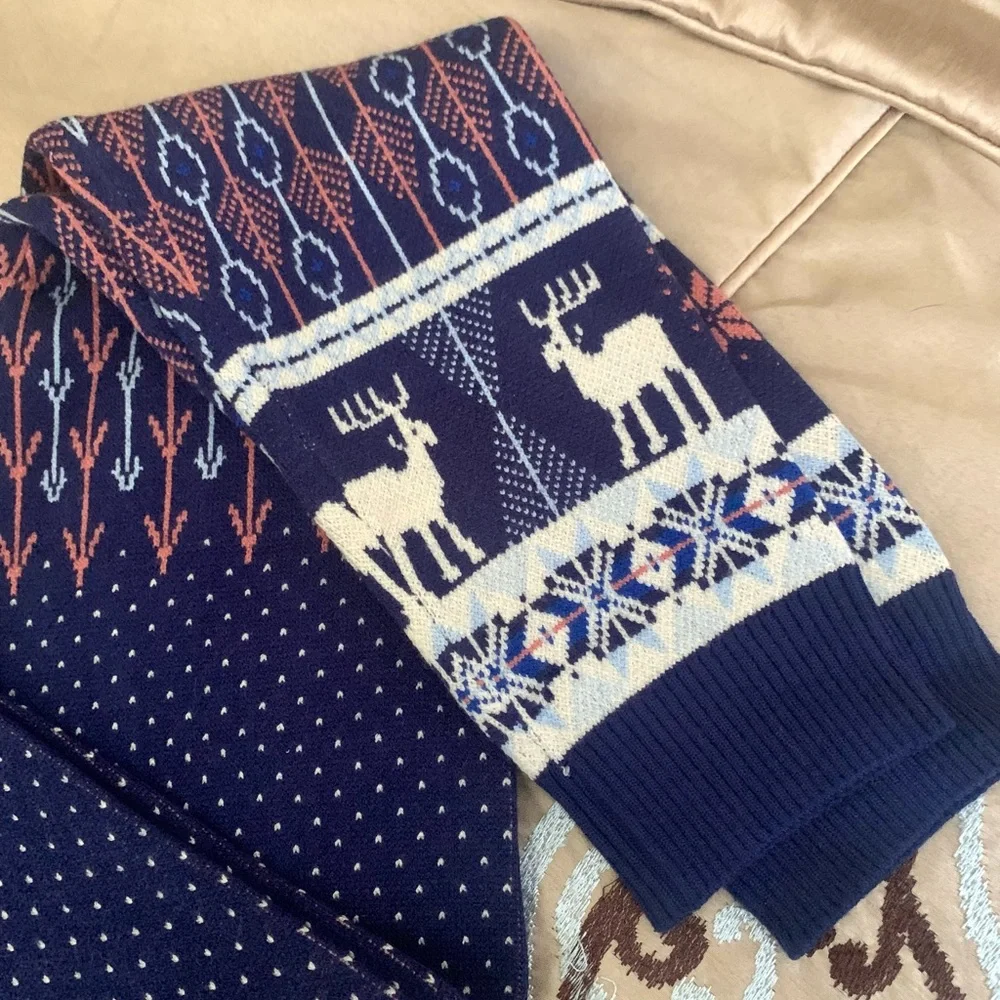 NWT Free People Ski Cozy Blue Patterned Thick Leggings